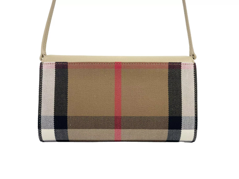 Bolso cruzado de piel Hannah Small House Check Coca