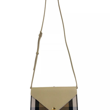 Bolso cruzado de piel Hannah Small House Check Coca