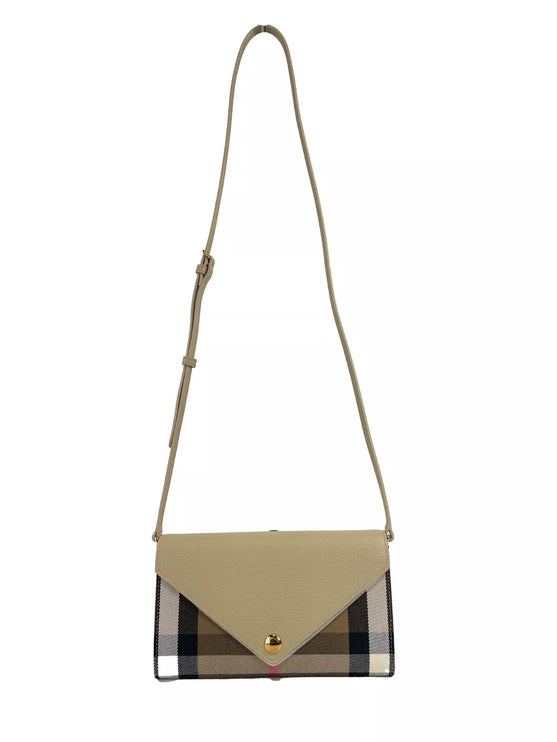 Bolso cruzado de piel Hannah Small House Check Coca