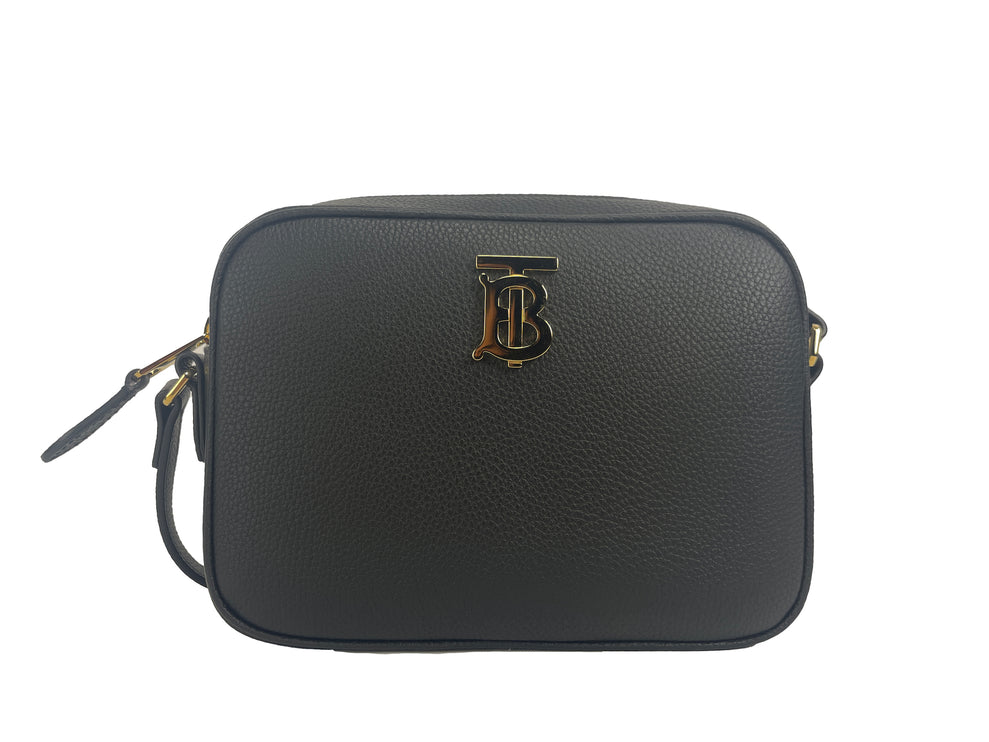 Bolsa pequeña de piel con logo TB Camera Crossbody