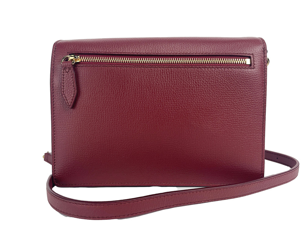 Macken Small Crimson House Check Check Leather Crossbody Sac