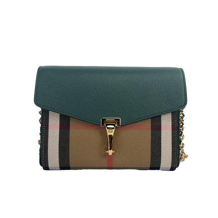 Bolso crossbody pequeño de piel a cuadros Vintage House verde