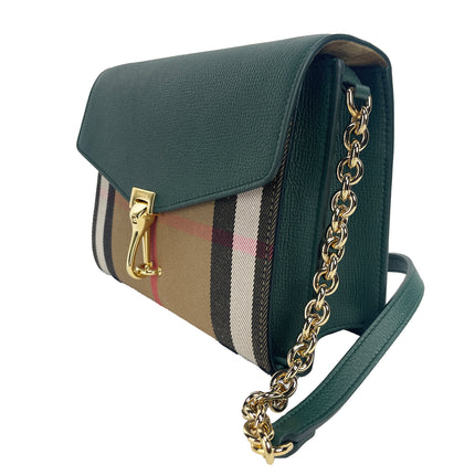 Bolso crossbody pequeño de piel a cuadros Vintage House verde