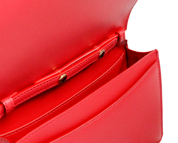 Hampshire Small Red Rogoshed Logo en cuir lisse en cuir crossbody