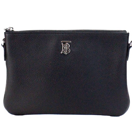 Peyton Monograma Negro Cuero Bolsa Crossbody Bolso