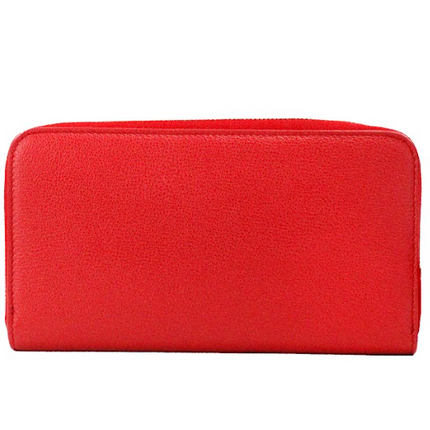 Elmore Rood Reliëf Logo Leren Continental Clutch Portemonnee