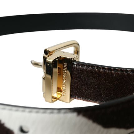 Bruin Wit Zebra Pony Haar Gouden Gesp Riem