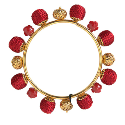 Gold Brass Red RUNWAY Sicilia Natale Roses Bracelet