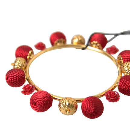 Gold Brass Red RUNWAY Sicilia Natale Roses Bracelet