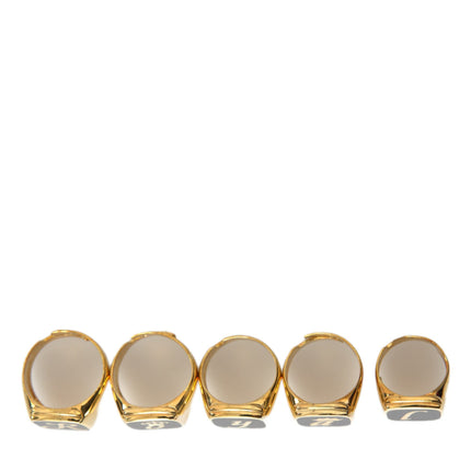 Gold Brass Real Enamel Set de 5 anillos