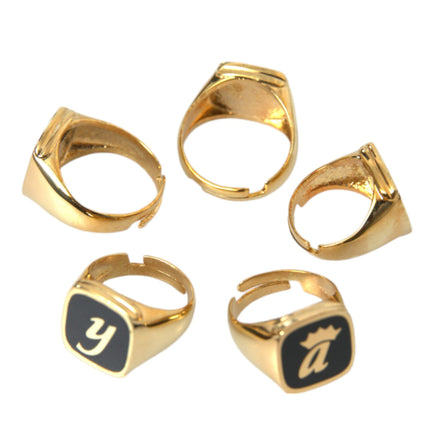 Gold Brass Real Enamel Set de 5 anillos