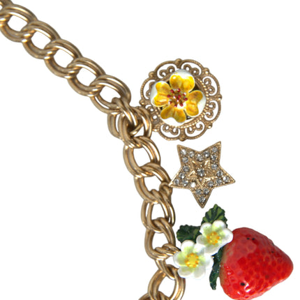 Gold Chain Rose Cross Strawberry Star Pendant Necklace