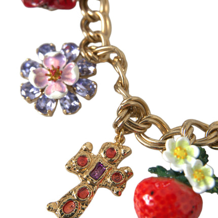 Gold Chain Rose Cross Strawberry Star Pendant Necklace