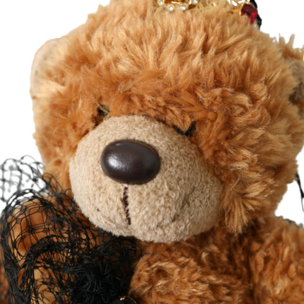 Bruine teddybeer gouden kristallen kroon haarband diadeem