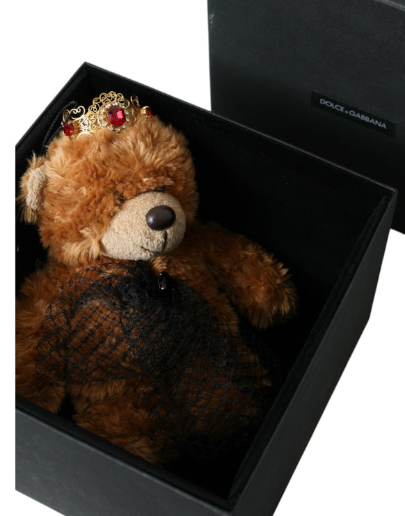 Bruine teddybeer gouden kristallen kroon haarband diadeem