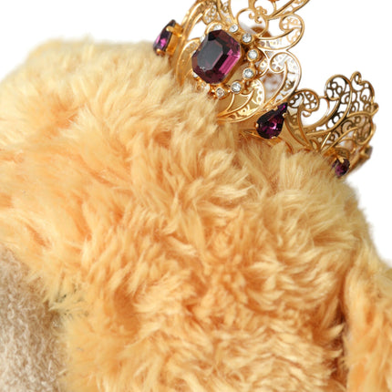 Bruine teddybeer gouden kristallen kroon haarband diadeem