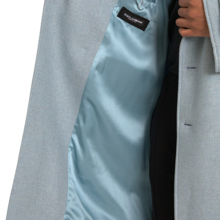 Blue Double Breasted Trench Coat Jacket