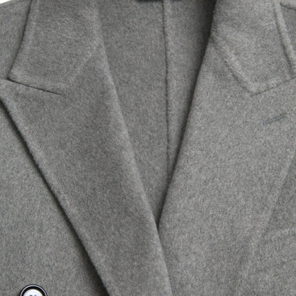 Chaqueta de cachemir de gabardina doble gris