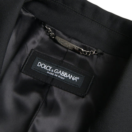 Chaqueta de gabardina negra de doble pecho