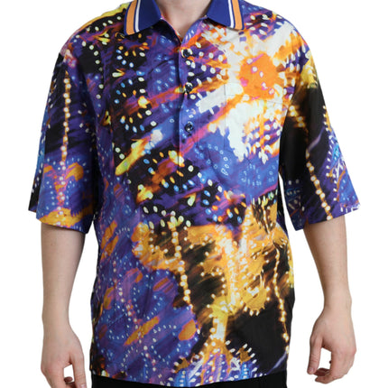 Camisa informal de algodón con estampado de luminarie multicolor