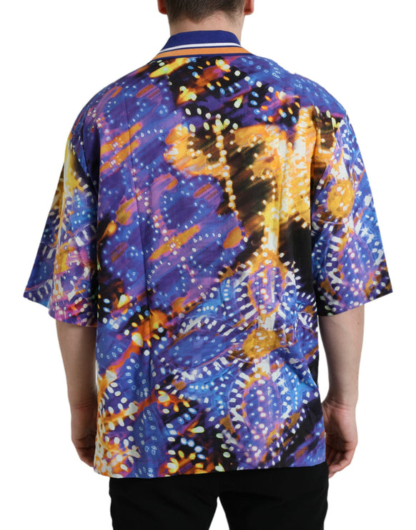 Camisa informal de algodón con estampado de luminarie multicolor