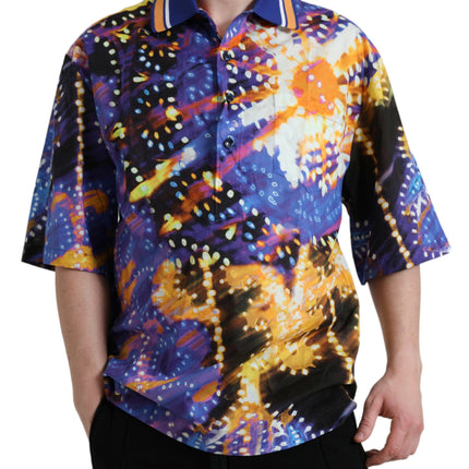 Camisa informal de algodón con estampado de luminarie multicolor