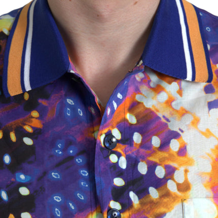 Camisa informal de algodón con estampado de luminarie multicolor