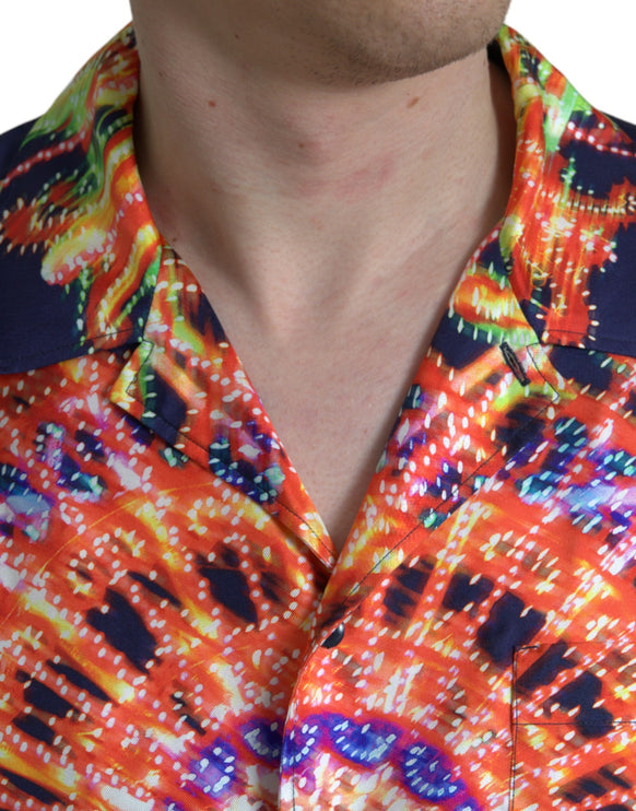 Camisa casual de seda luminarie multicolor