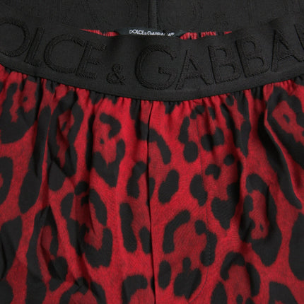 Impresión de leopardo rojo Viscose Bermudas Shorts