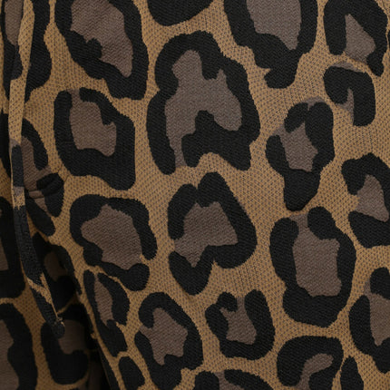 Pantalones de jogger de poliéster de estampado de leopardo marrón