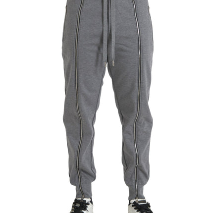 Jogger de algodón gris pantalones de chándal flaco