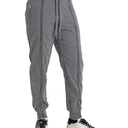 Jogger de algodón gris pantalones de chándal flaco