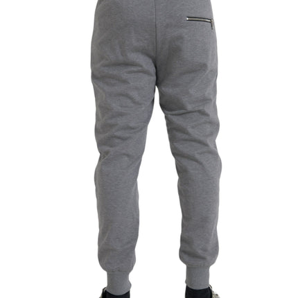 Jogger de algodón gris pantalones de chándal flaco