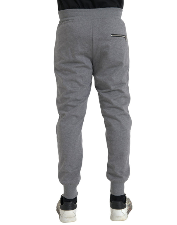 Jogger de algodón gris pantalones de chándal flaco