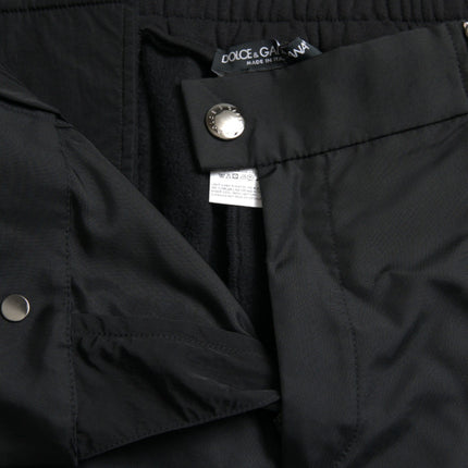 Pantalones flacos de mezcla de algodón negro