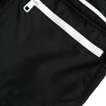 Pantalones de chorro de chorro de carga de nylon negro pantalones de chándal