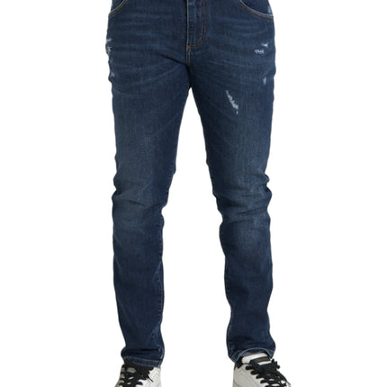 Blue Slim Fit Cotton Skinny Men Denim Jeans