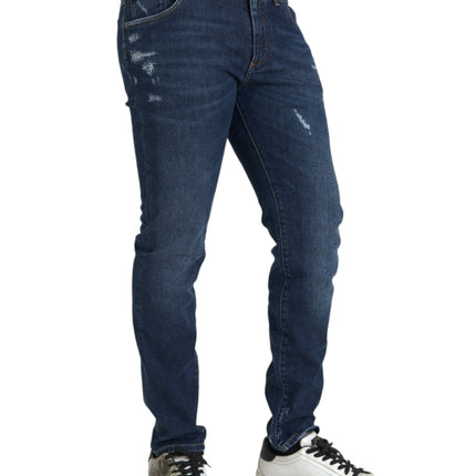 Blue Slim Fit Cotton Skinny Men Denim Jeans