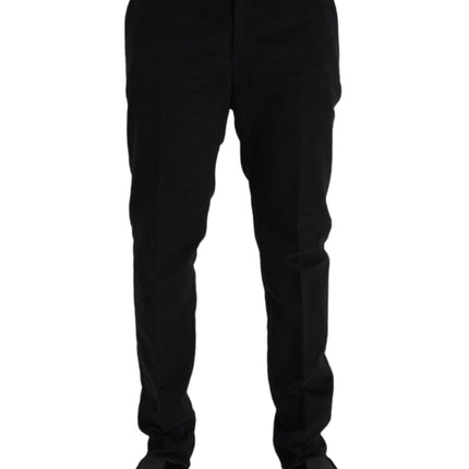 Pantalones flacos de terciopelo de algodón negro