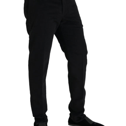 Pantalones flacos de terciopelo de algodón negro