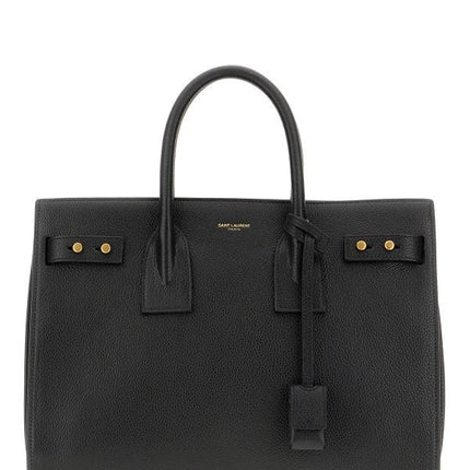 Black Calf Leather Sac De Jour Handbag