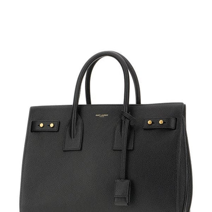 Black Calf Leather Sac De Jour Handbag