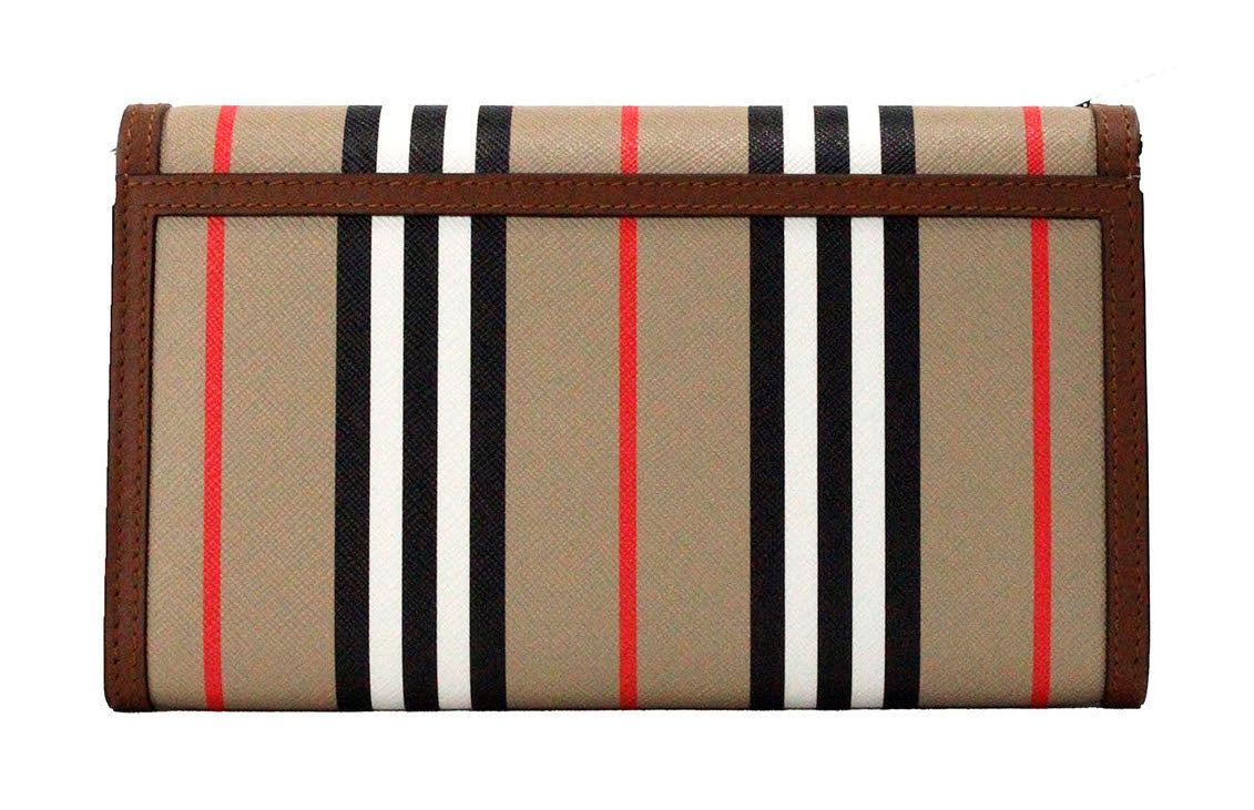 Hannah Icon Stripe Archive Tan E-canvas Portefeuille en cuir