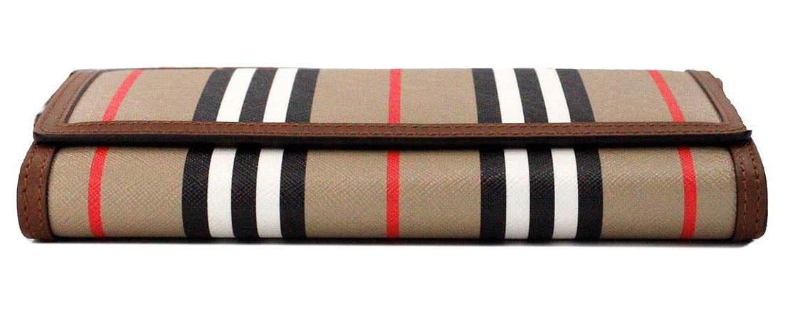 Hannah Icon Stripe Archive Tan E-canvas Portefeuille en cuir