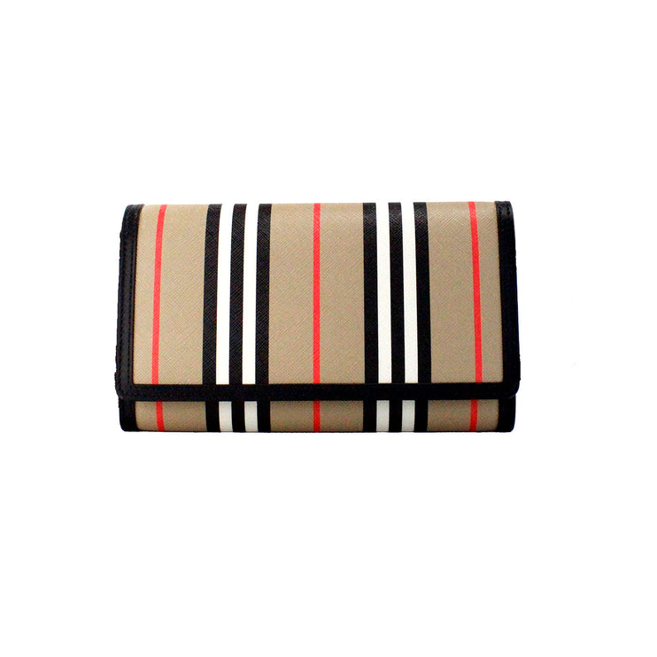 Hannah Icon Stripe Archive Black E-Canvas Le cuir Portefeuille Crossbody Body