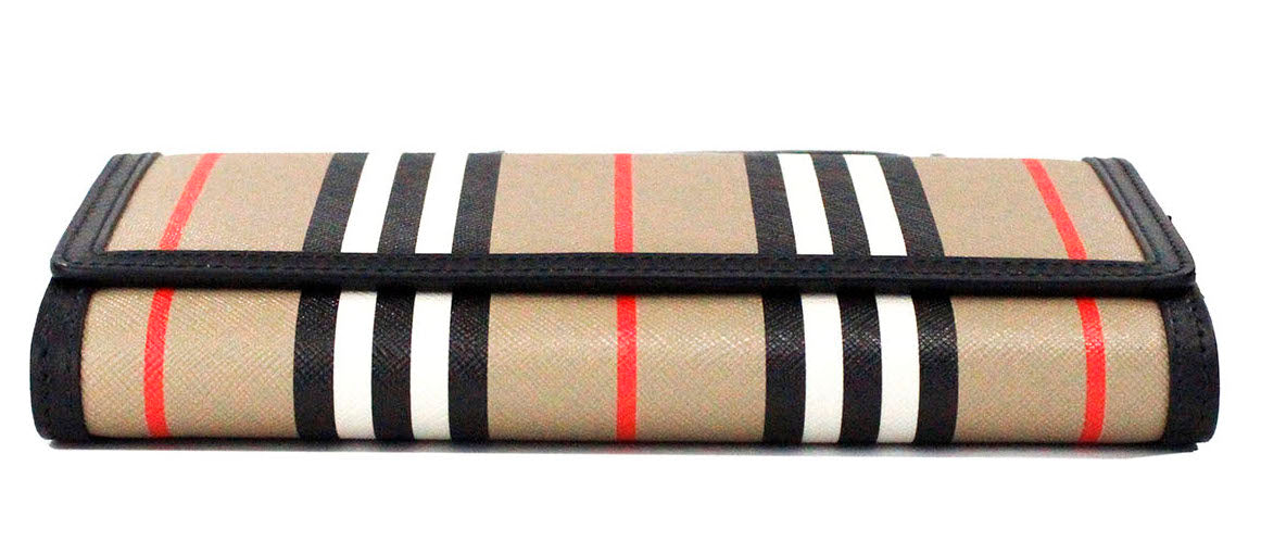 Hannah Icon Stripe Archive Black E-Canvas Le cuir Portefeuille Crossbody Body