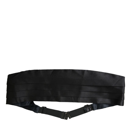 Black Men Wide Waist Silk Belt Cummerbund