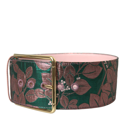 Ceinture de boucle en or à floral multicolore