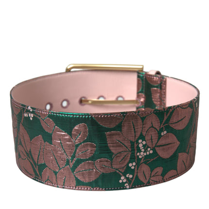 Ceinture de boucle en or à floral multicolore