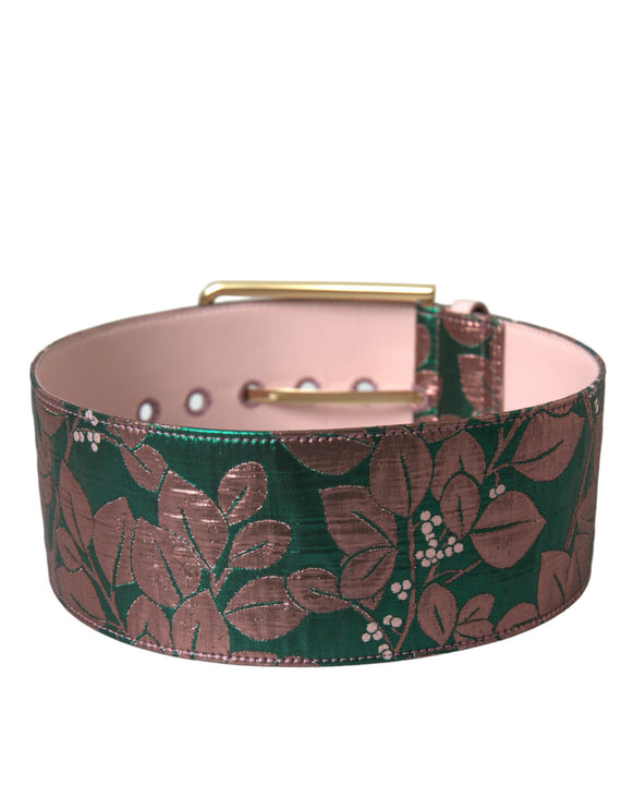 Ceinture de boucle en or à floral multicolore